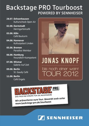 regioactive.de und sennheiser präsentieren - Tourboost im Intro Magazin Ausgabe 204: Jonas Knopf auf "Bis noch einer weint"-Tour 